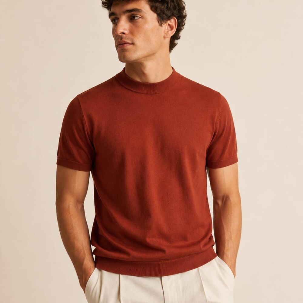 Zara knit mock neck shirt